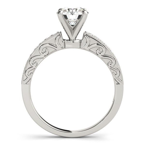 14k White Gold Antique Style Diamond Engagement Ring (1 1/8 cttw) - jazzyjewelryjones
