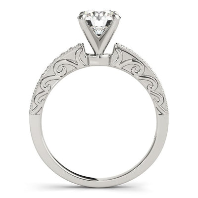 14k White Gold Antique Style Diamond Engagement Ring (1 1/8 cttw) - jazzyjewelryjones
