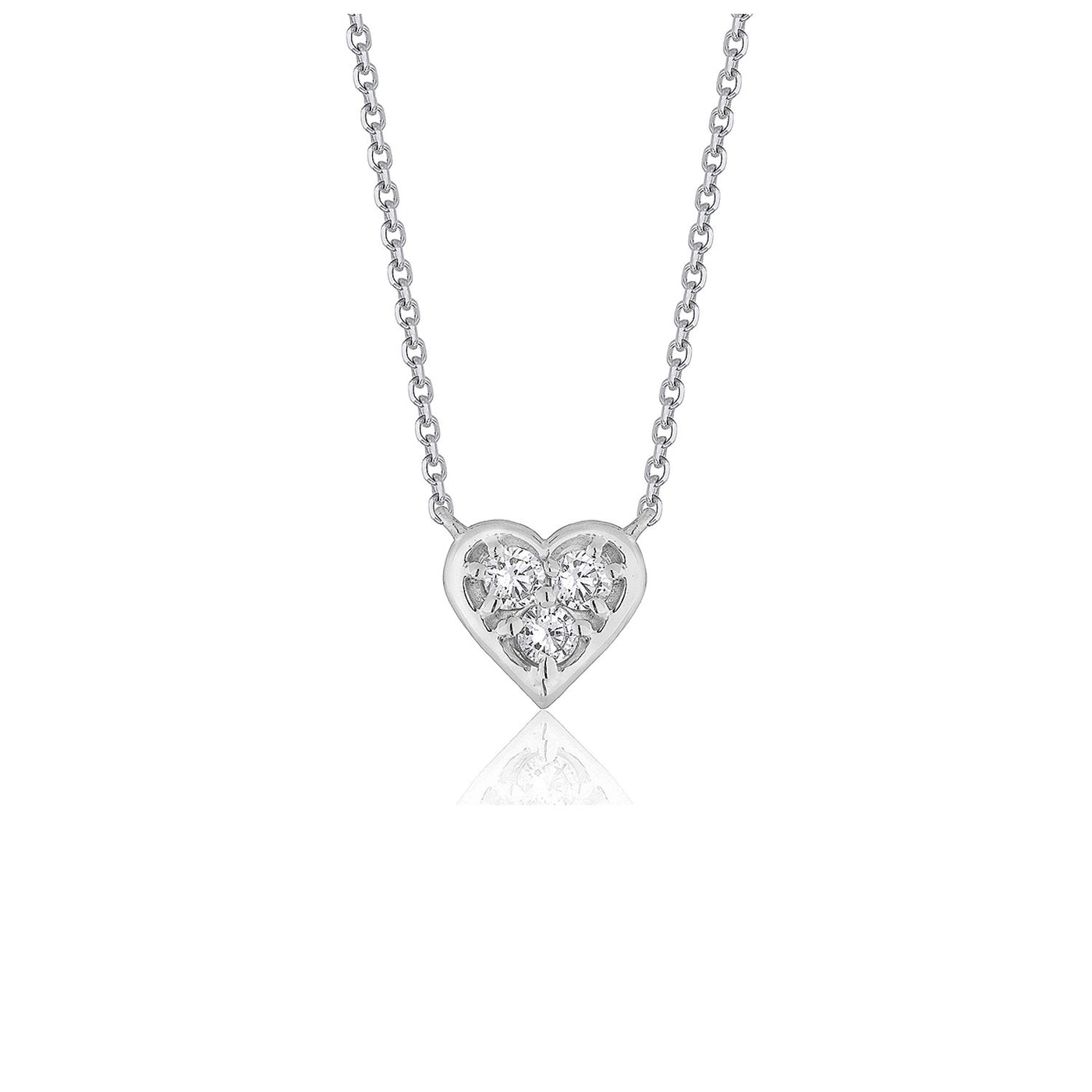Diamond Heart Design Pendant in 14k White Gold - jazzyjewelryjones