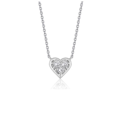 Diamond Heart Design Pendant in 14k White Gold - jazzyjewelryjones