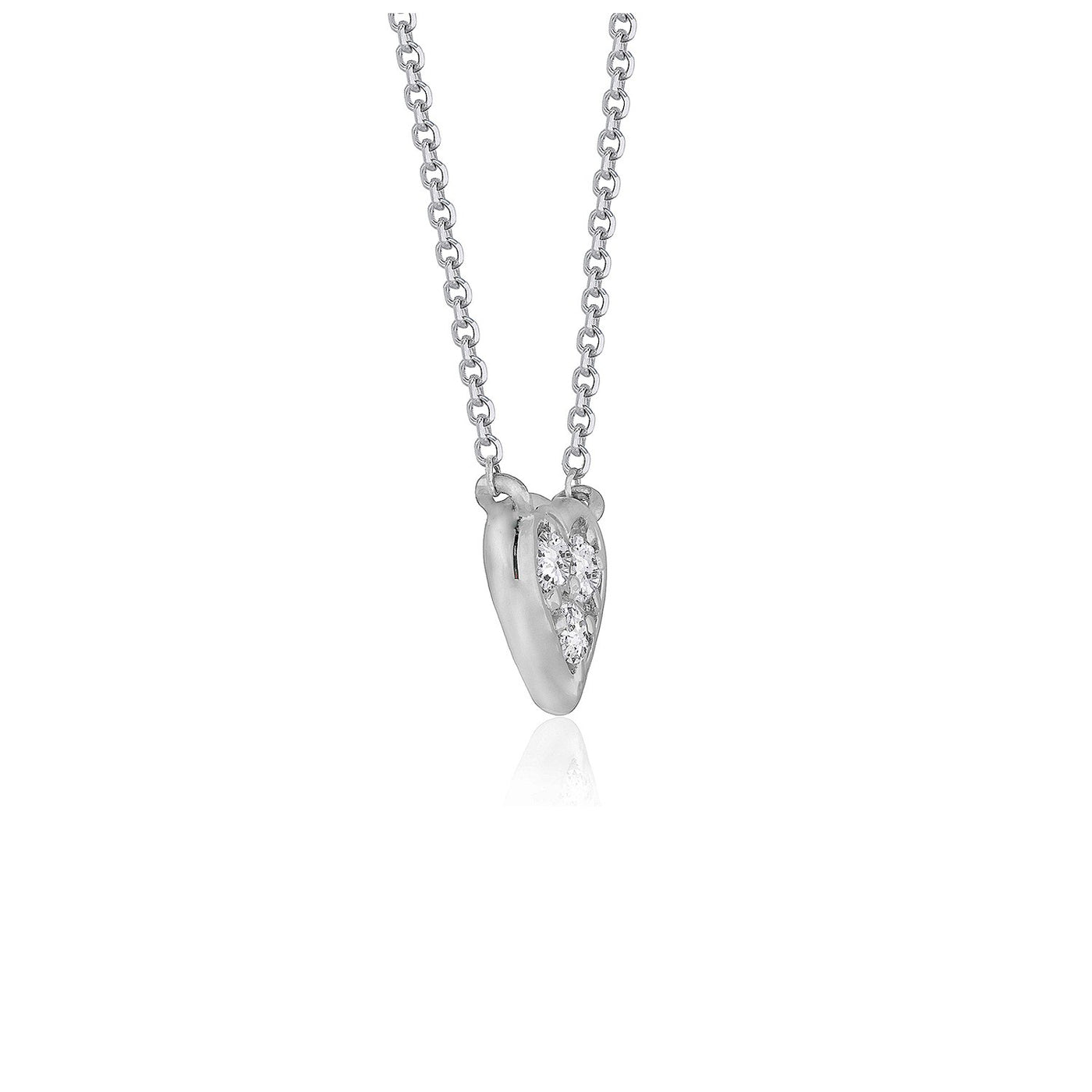 Diamond Heart Design Pendant in 14k White Gold - jazzyjewelryjones