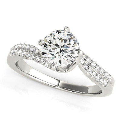 14k White Gold Spiral Design Pronged Diamond Engagement Ring (1 1/8 cttw) - jazzyjewelryjones
