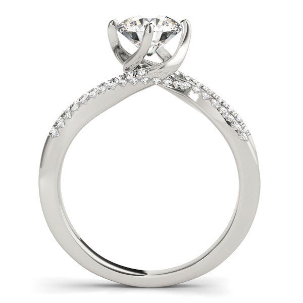 14k White Gold Spiral Design Pronged Diamond Engagement Ring (1 1/8 cttw) - jazzyjewelryjones