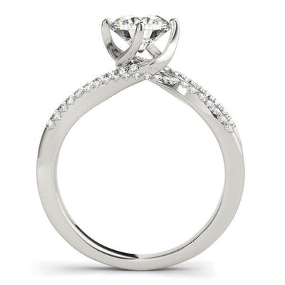 14k White Gold Spiral Design Pronged Diamond Engagement Ring (1 1/8 cttw) - jazzyjewelryjones