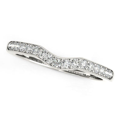 14k White Gold Curved Style Wedding Ring (1/4 cttw) - jazzyjewelryjones