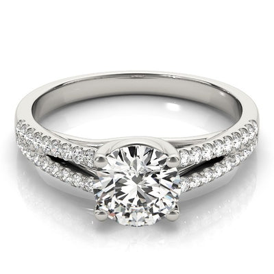 14k White Gold Split Shank Round Diamond Engagement Ring (1 1/8 cttw) - jazzyjewelryjones