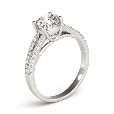 14k White Gold Split Shank Round Diamond Engagement Ring (1 1/8 cttw) - jazzyjewelryjones