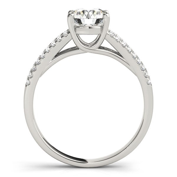 14k White Gold Split Shank Round Diamond Engagement Ring (1 1/8 cttw) - jazzyjewelryjones