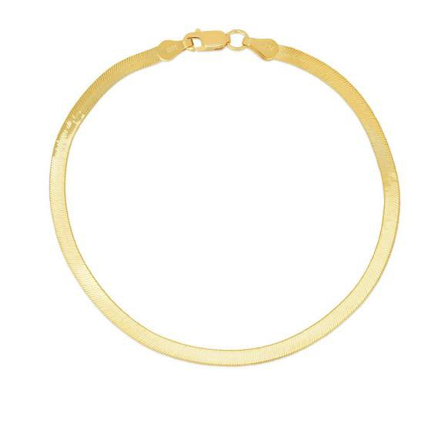1.5mm 14k Yellow Gold Super Flex Herringbone Anklet - jazzyjewelryjones