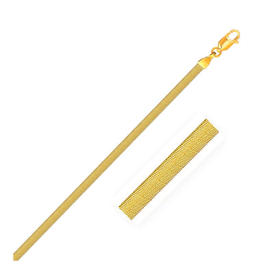 1.5mm 14k Yellow Gold Super Flex Herringbone Anklet - jazzyjewelryjones