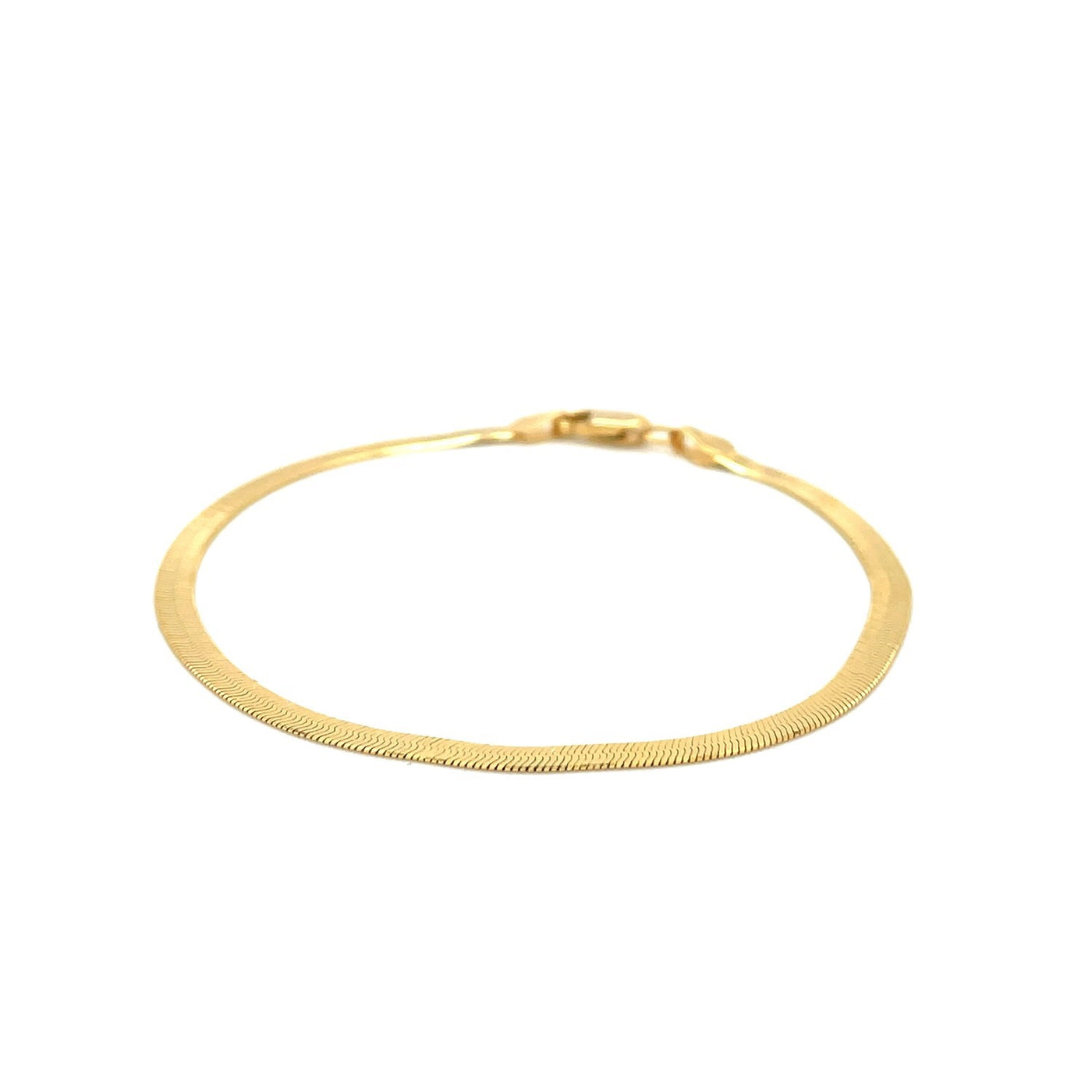 1.5mm 14k Yellow Gold Super Flex Herringbone Anklet - jazzyjewelryjones