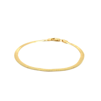1.5mm 14k Yellow Gold Super Flex Herringbone Anklet - jazzyjewelryjones