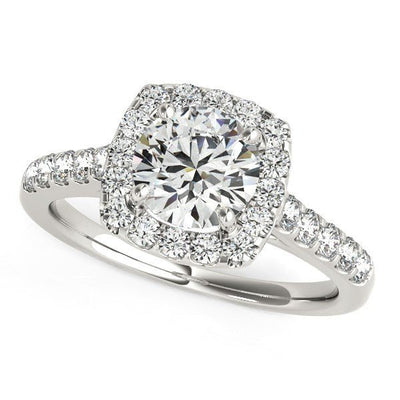 Square Shape Halo Diamond Engagement Ring in 14k White Gold (1 1/2 cttw) - jazzyjewelryjones