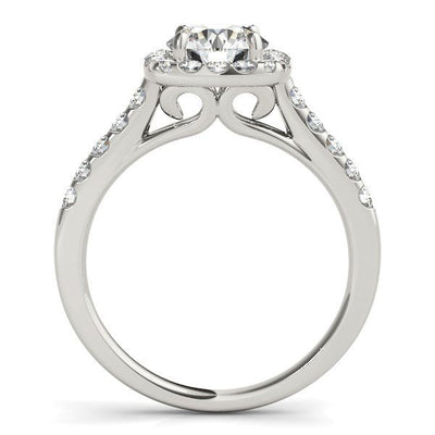 Square Shape Halo Diamond Engagement Ring in 14k White Gold (1 1/2 cttw) - jazzyjewelryjones