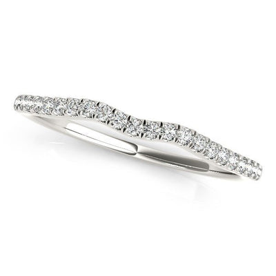 14k White Gold Wave Theme Diamond Wedding Band (1/8 cttw) - jazzyjewelryjones