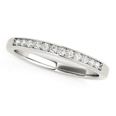 14k White Gold Diamond Wedding Band (1/8 cttw) - jazzyjewelryjones