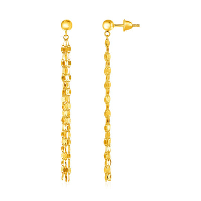 14k Yellow Gold Polished Drop Earrings - jazzyjewelryjones