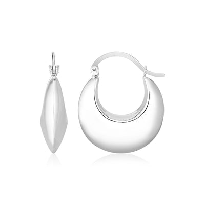 Sterling Silver Polished Puffed Hoop Earrings - jazzyjewelryjones