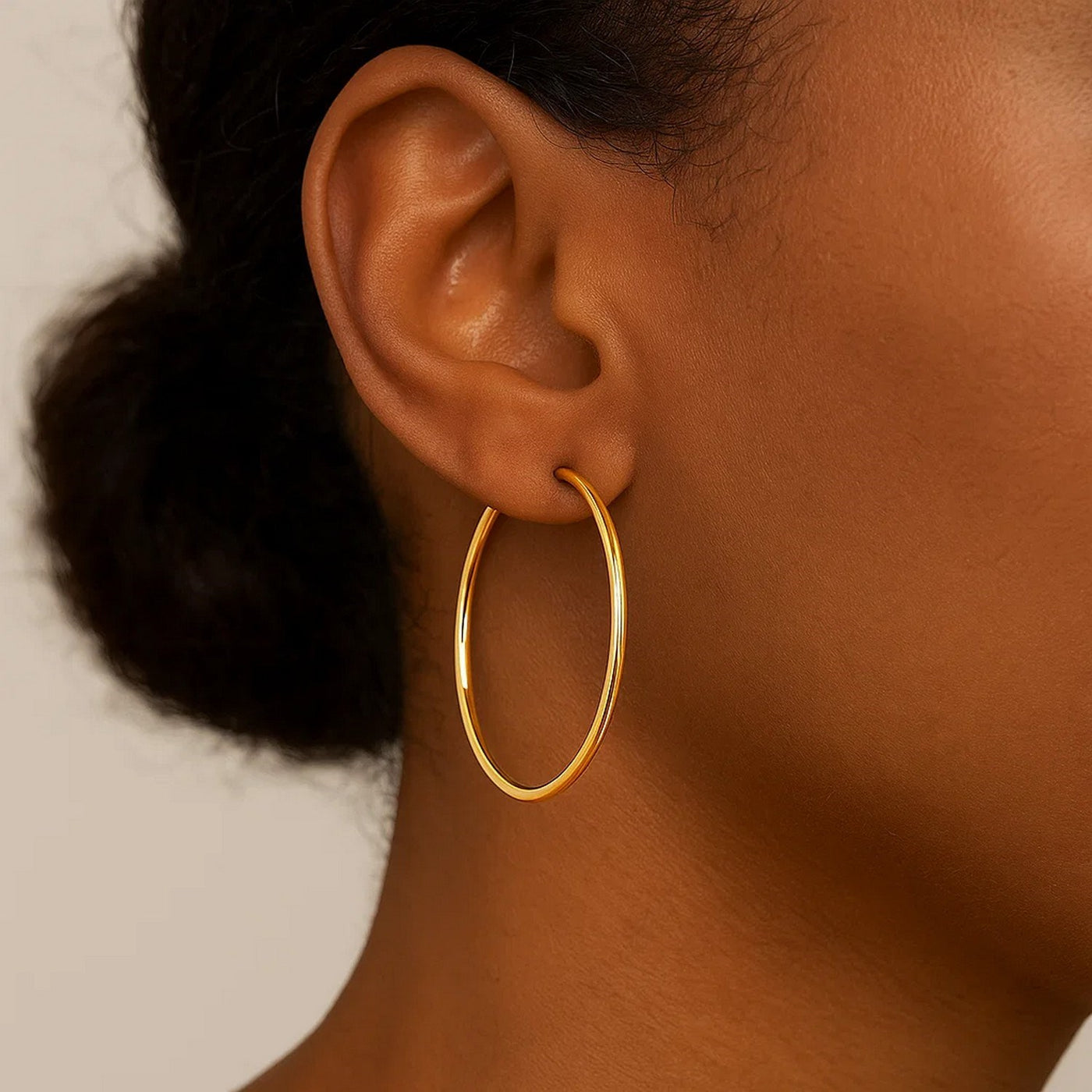 Endless Hoop Style Earrings in 14K Yellow Gold(1.2x30mm) - jazzyjewelryjones