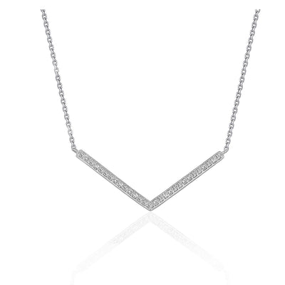 Diamond Chevron Pendant in 14k White Gold (1/3 cttw) - jazzyjewelryjones