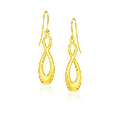 14k Yellow Gold Polished Earrings in Infinity Design - jazzyjewelryjones