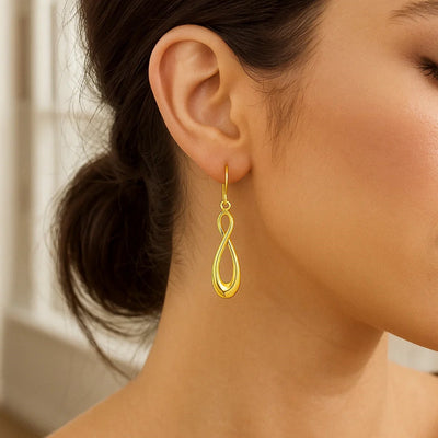 14k Yellow Gold Polished Earrings in Infinity Design - jazzyjewelryjones