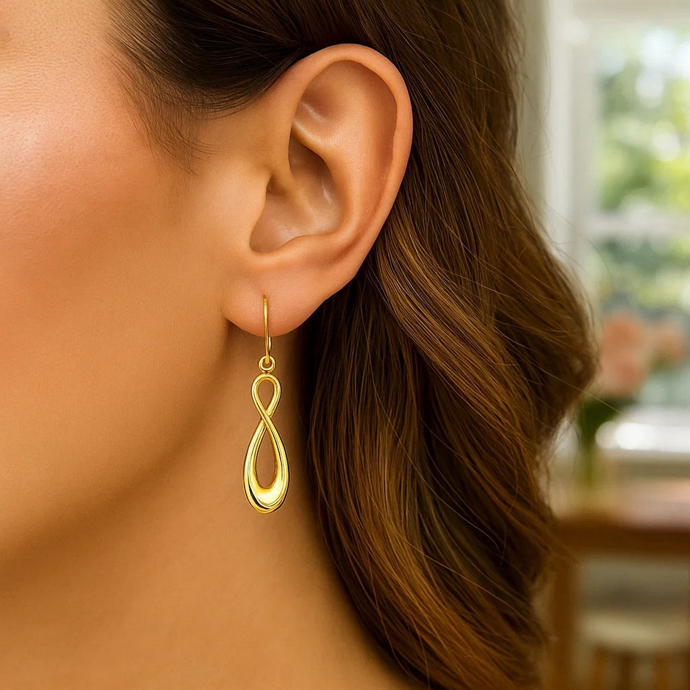 14k Yellow Gold Polished Earrings in Infinity Design - jazzyjewelryjones
