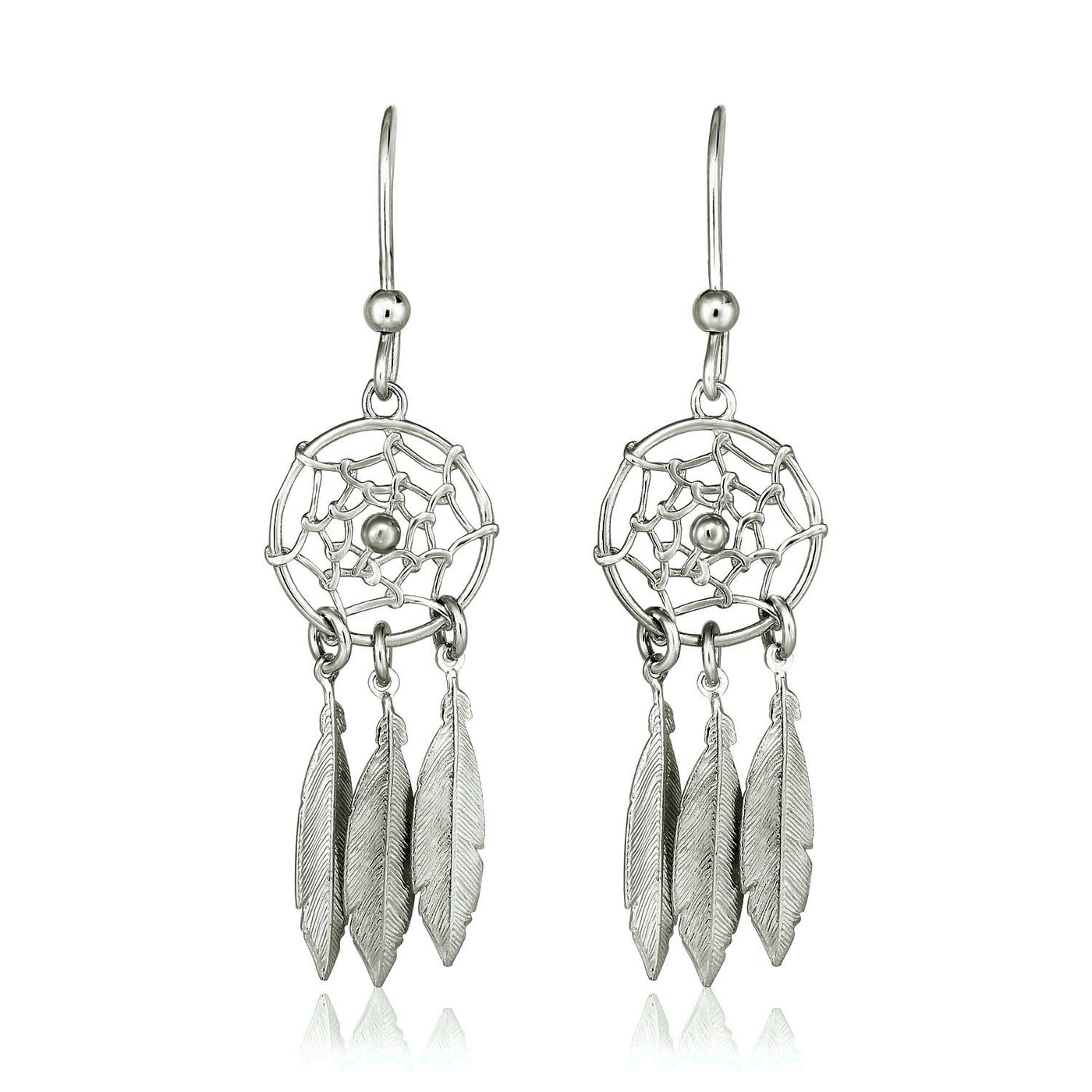 Sterling Silver Dream Catcher Dangle Earrings - jazzyjewelryjones
