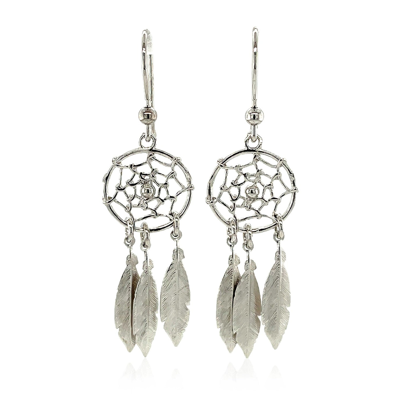Sterling Silver Dream Catcher Dangle Earrings - jazzyjewelryjones