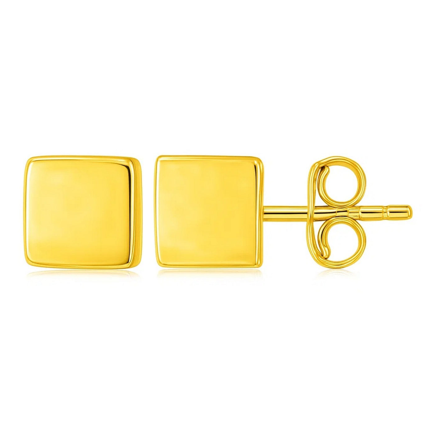 14k Yellow Gold Polished Cube Post Earrings - jazzyjewelryjones