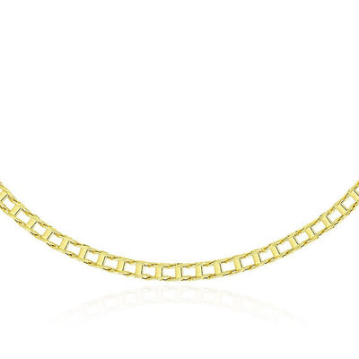 14k Yellow Gold Mens Necklace with Track Design Links (5.00 mm) - jazzyjewelryjones