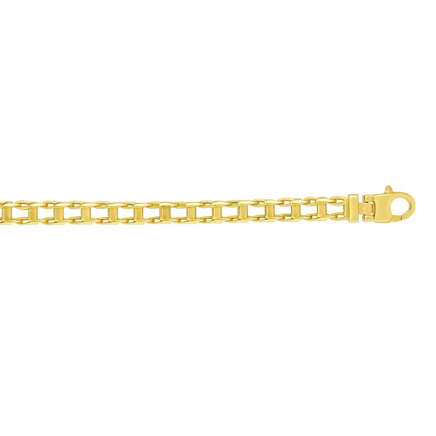 14k Yellow Gold Mens Necklace with Track Design Links (5.00 mm) - jazzyjewelryjones