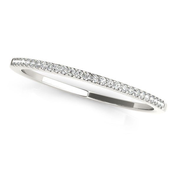 14k White Gold Slim Round Pave Set Wedding Band (1/10 cttw) - jazzyjewelryjones
