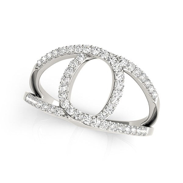 14k White Gold Diamond Loop Style Dual Band Ring (1/2 cttw) - jazzyjewelryjones