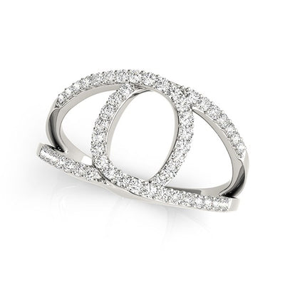 14k White Gold Diamond Loop Style Dual Band Ring (1/2 cttw) - jazzyjewelryjones