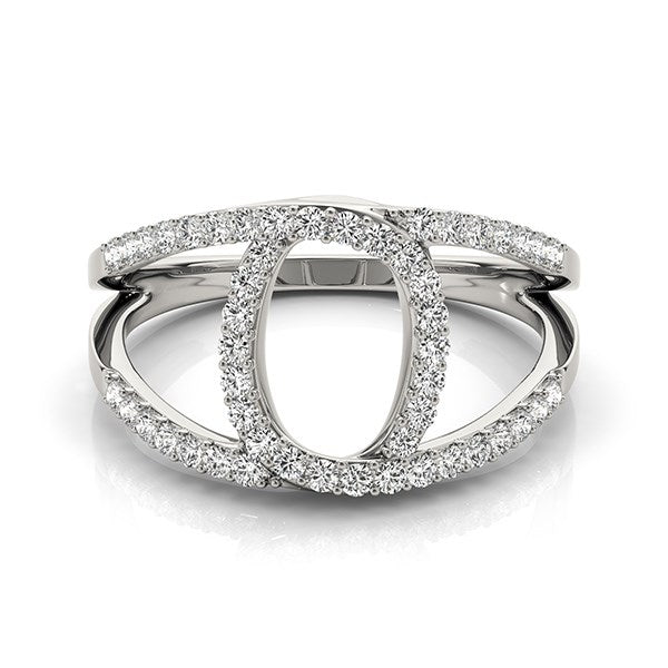 14k White Gold Diamond Loop Style Dual Band Ring (1/2 cttw) - jazzyjewelryjones