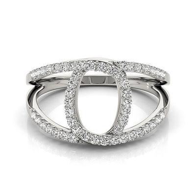 14k White Gold Diamond Loop Style Dual Band Ring (1/2 cttw) - jazzyjewelryjones
