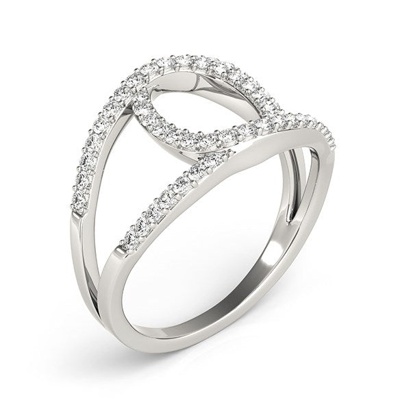 14k White Gold Diamond Loop Style Dual Band Ring (1/2 cttw) - jazzyjewelryjones