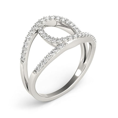 14k White Gold Diamond Loop Style Dual Band Ring (1/2 cttw) - jazzyjewelryjones