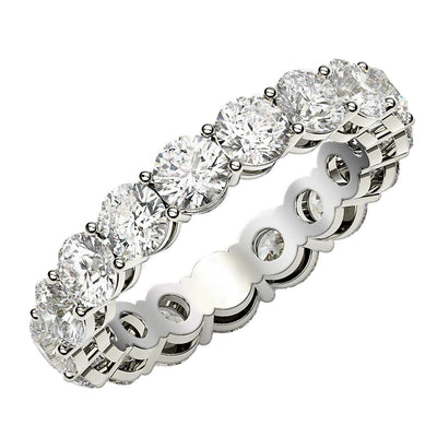 Round Cut Lab Grown Diamond Eternity Ring in 14k White Gold (3 cttw FG/VS2) - jazzyjewelryjones