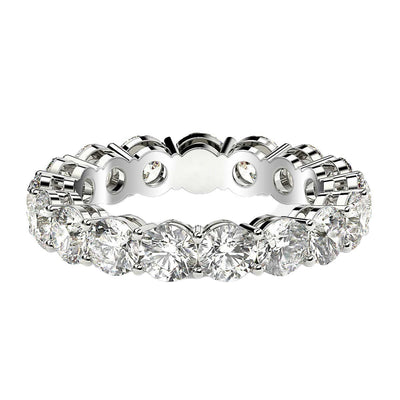 Round Cut Lab Grown Diamond Eternity Ring in 14k White Gold (3 cttw FG/VS2) - jazzyjewelryjones