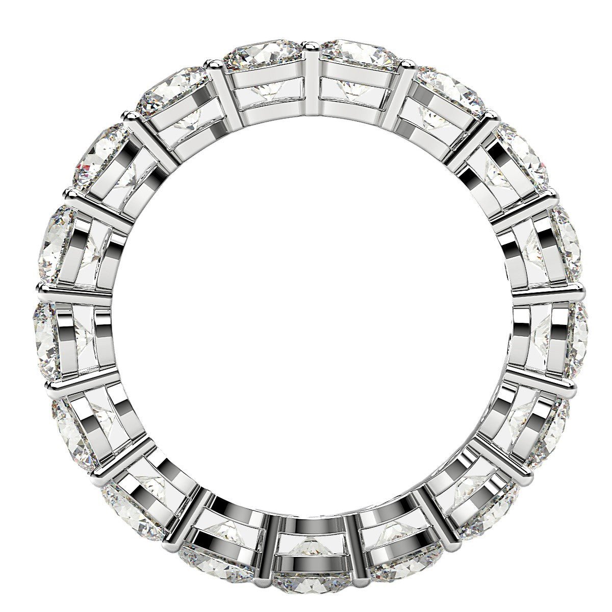 Round Cut Lab Grown Diamond Eternity Ring in 14k White Gold (3 cttw FG/VS2) - jazzyjewelryjones
