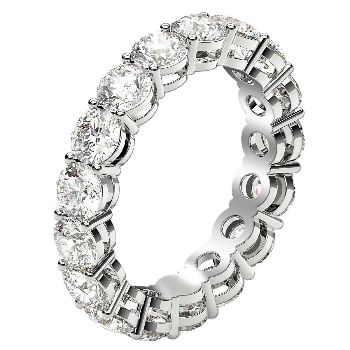 Round Cut Lab Grown Diamond Eternity Ring in 14k White Gold (3 cttw FG/VS2) - jazzyjewelryjones