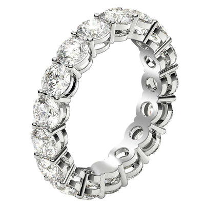 Round Cut Lab Grown Diamond Eternity Ring in 14k White Gold (3 cttw FG/VS2) - jazzyjewelryjones