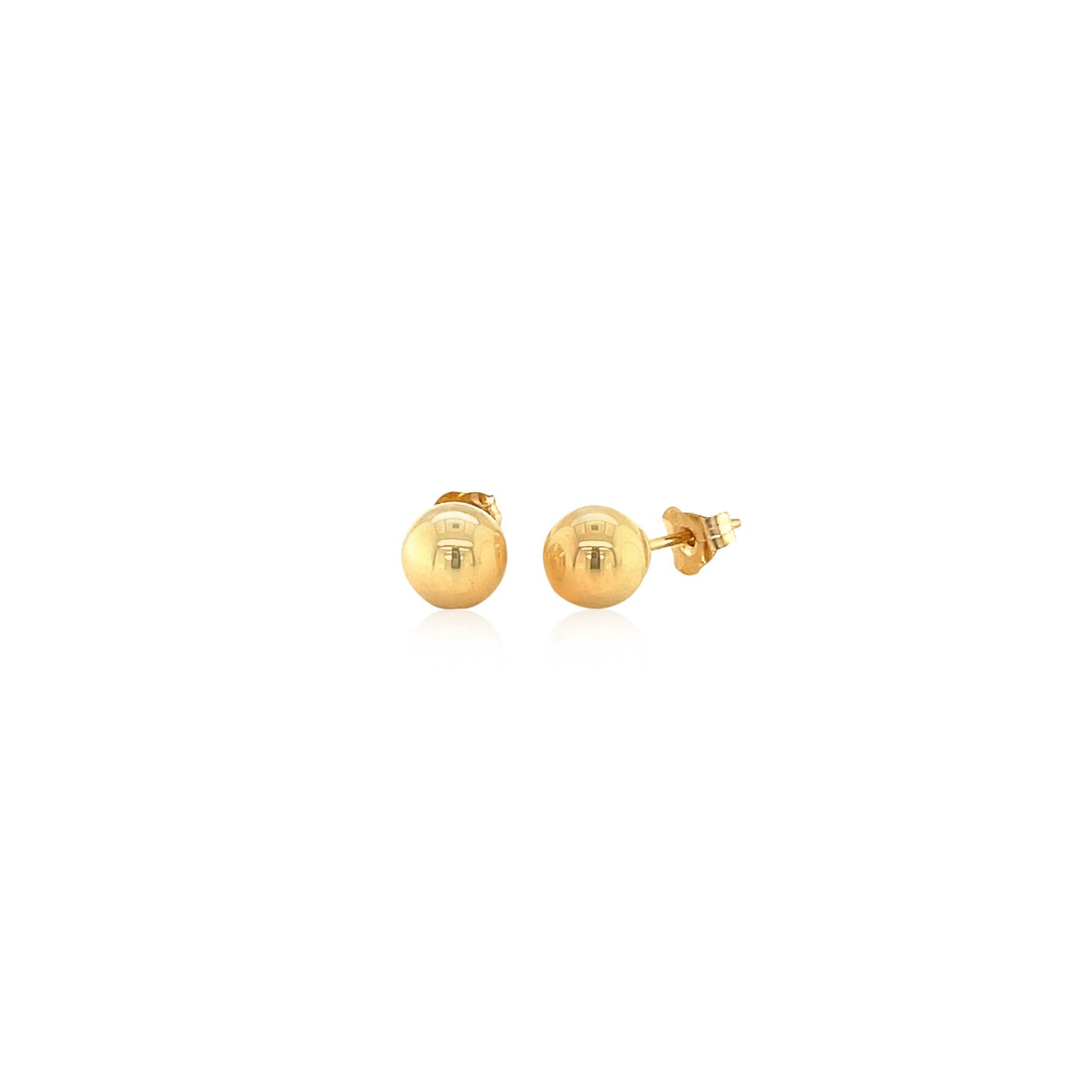 10k Yellow Gold Round Stud Earrings (6mm) - jazzyjewelryjones