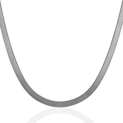 14k White Gold Super Flex Herringbone Chain (4.60 mm) - jazzyjewelryjones