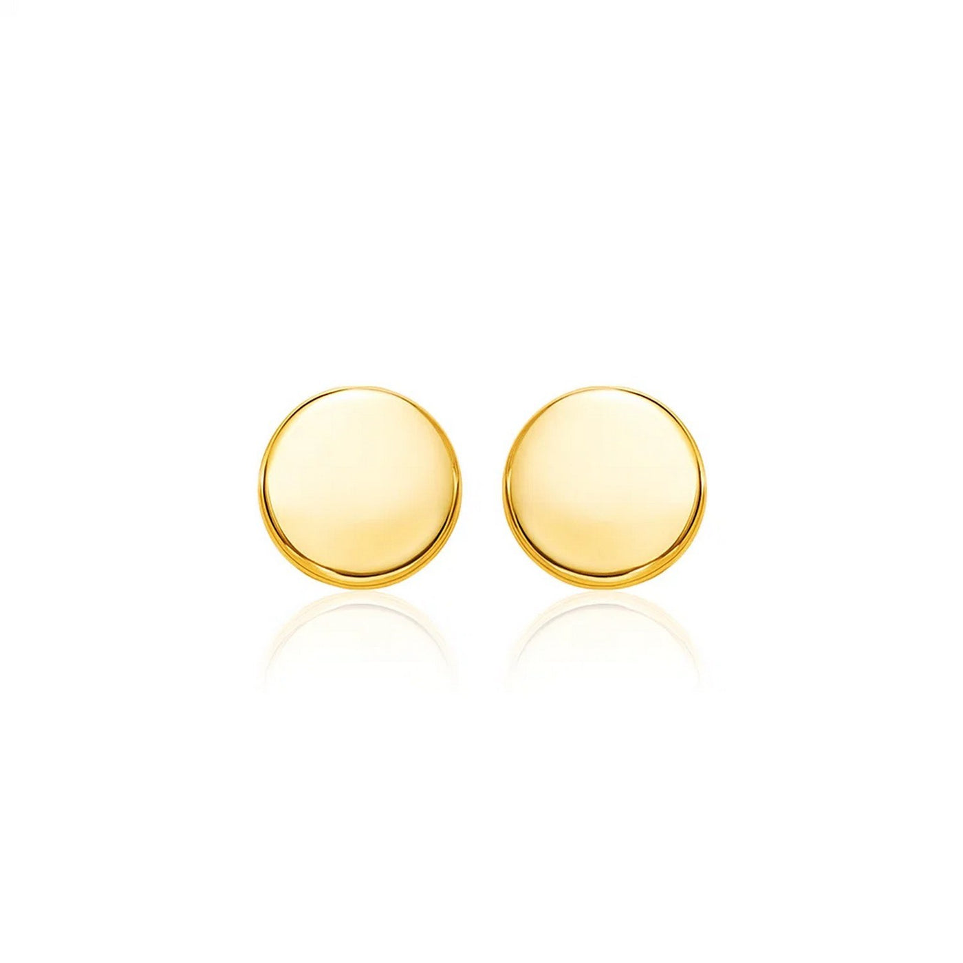 14k Yellow Gold Polished Round Post Earrings(5.5mm) - jazzyjewelryjones