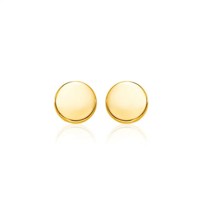 14k Yellow Gold Polished Round Post Earrings(5.5mm) - jazzyjewelryjones