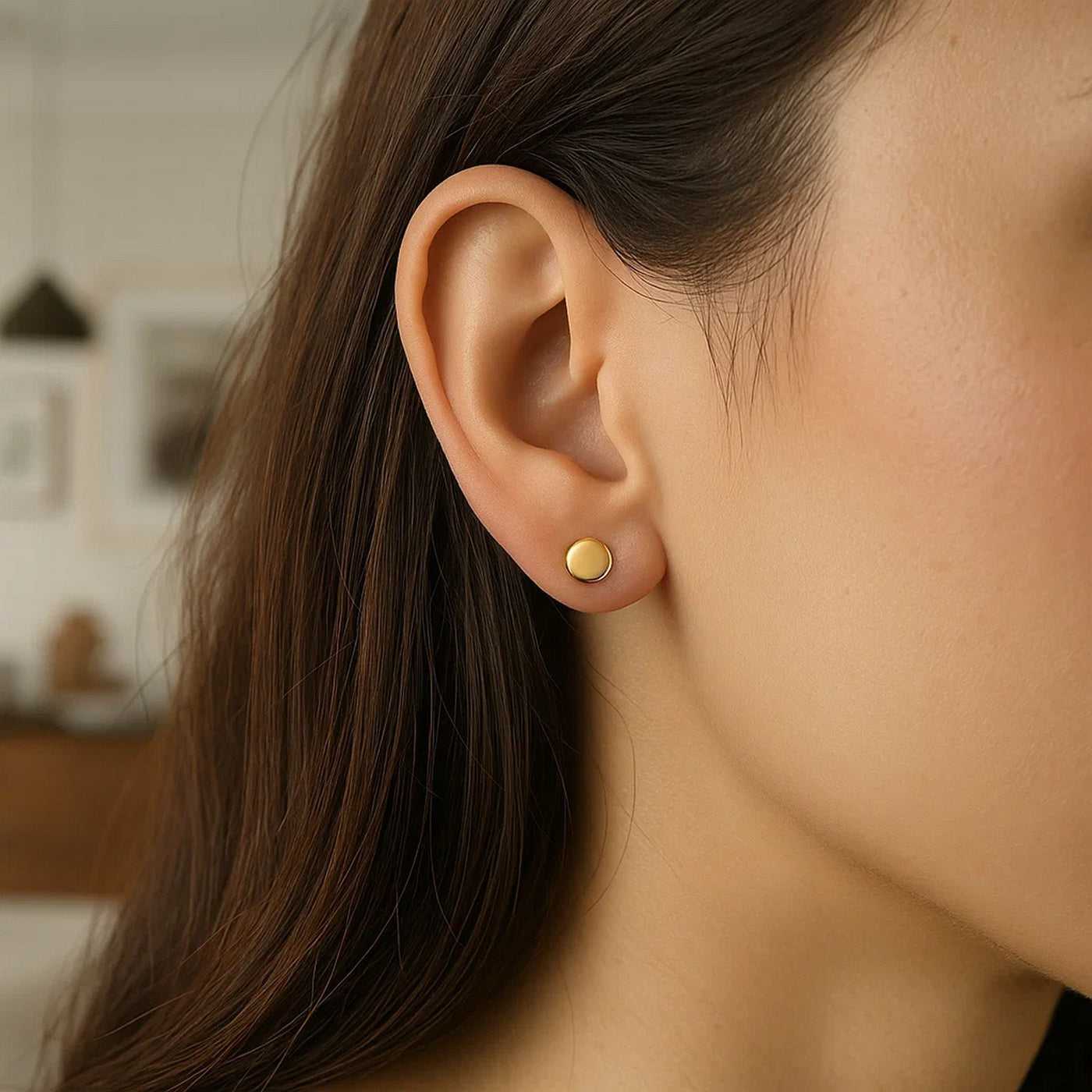 14k Yellow Gold Polished Round Post Earrings(5.5mm) - jazzyjewelryjones