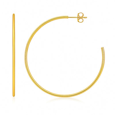 14k Yellow Gold Polished Hoop Earrings(1.5x50mm) - jazzyjewelryjones